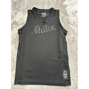 Matix Muscle Shirt Men's Size Small Charcoal Gray Sleeveless Stitched Spellout